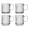 REGENT GLASS RIBBED MUG 4 PACK, (340ML)