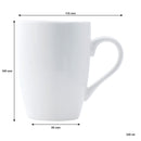 REGENT WHITE BULLET SHAPE COFFEE MUG 4 PACK, 350ML