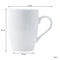 REGENT WHITE BULLET SHAPE COFFEE MUG 4 PACK, 350ML