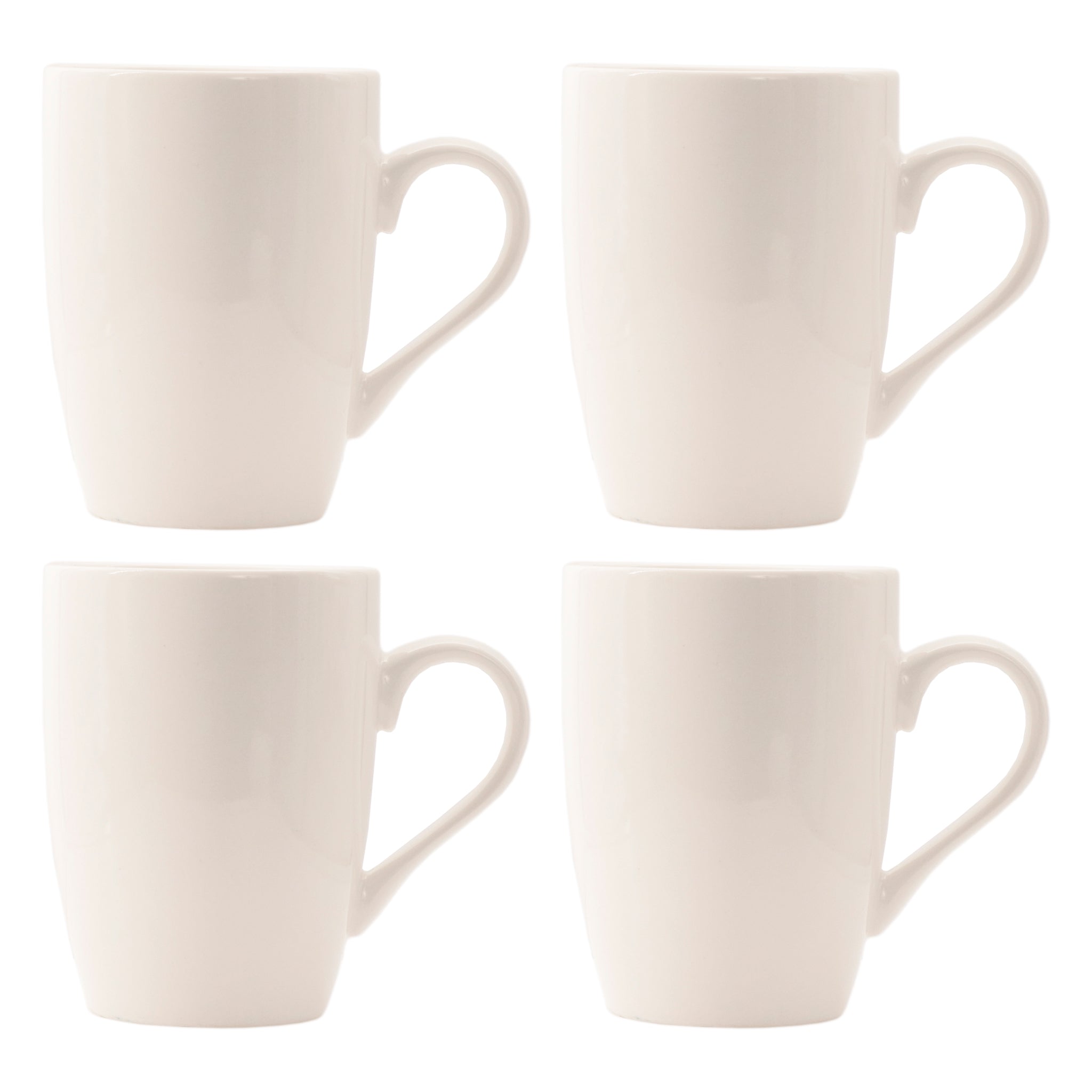 REGENT WHITE BULLET SHAPE COFFEE MUGS 4PK, 350ML