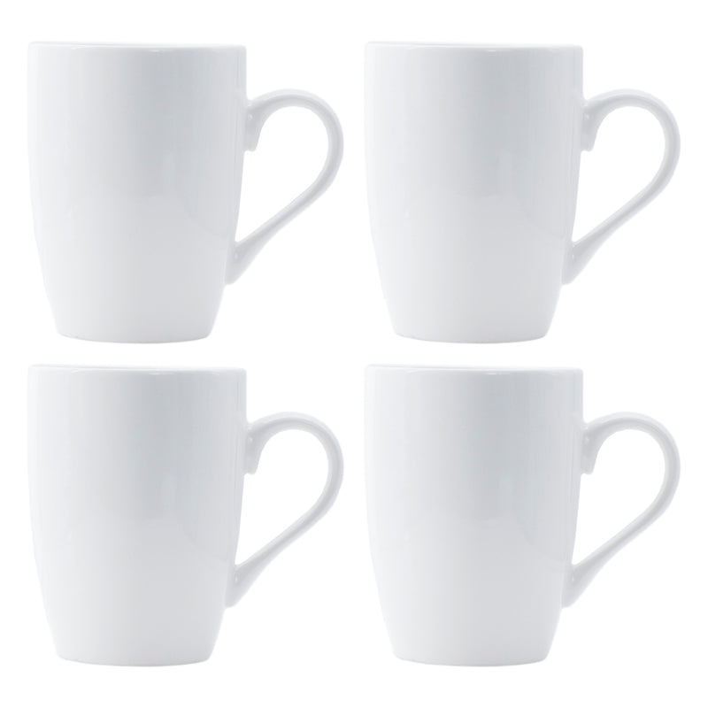 REGENT WHITE BULLET SHAPE COFFEE MUG 4 PACK, 350ML