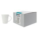 REGENT WHITE TRUMPET SHAPE COFFEE MUG 4 PACK, 380ML