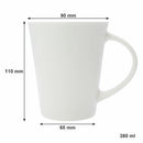 REGENT WHITE TRUMPET SHAPE COFFEE MUG 4 PACK, 380ML