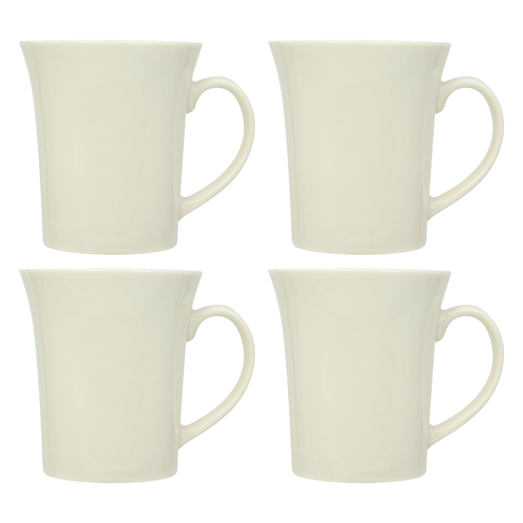 REGENT WHITE TRUMPET SHAPE COFFEE MUGS 4PK, 300ML