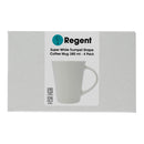 REGENT WHITE TRUMPET SHAPE COFFEE MUG 4 PACK, 380ML