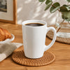 LUMINARC WHITE OPAL GLASS BULLET SHAPE COFFEE MUGS 4PK, 320ML
