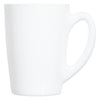 LUMINARC WHITE OPAL GLASS BULLET SHAPE COFFEE MUGS 4PK, 320ML