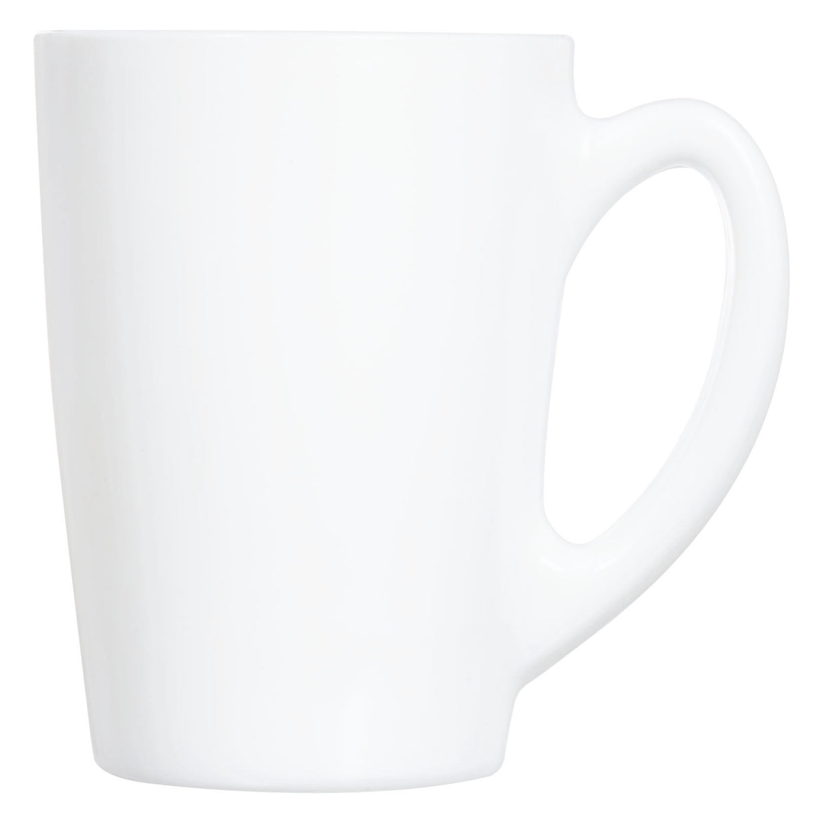 LUMINARC WHITE OPAL GLASS BULLET SHAPE COFFEE MUGS 4PK, 320ML