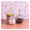 REGENT ROUND RIBBED GLASS JAR WITH GLASS LID, 670ML