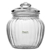 REGENT ROUND RIBBED GLASS JAR WITH GLASS LID, 670ML