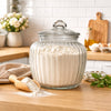 REGENT ROUND RIBBED GLASS JAR WITH GLASS LID, 1.5L