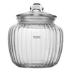 REGENT ROUND RIBBED GLASS JAR WITH GLASS LID, 1.5L