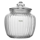 REGENT ROUND RIBBED GLASS JAR WITH GLASS LID, 1.5L
