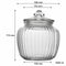 REGENT ROUND RIBBED GLASS JAR WITH GLASS LID, 1.5LT (172X155MM DIA)