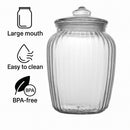 REGENT ROUND RIBBED GLASS JAR WITH GLASS LID, 2.4L