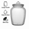 REGENT ROUND RIBBED GLASS JAR WITH GLASS LID, 2.4L