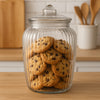 REGENT ROUND RIBBED GLASS JAR WITH GLASS LID, 2.4L