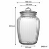 REGENT ROUND RIBBED GLASS JAR WITH GLASS LID, 2.4L