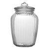 REGENT ROUND RIBBED GLASS JAR WITH GLASS LID, 2.4L
