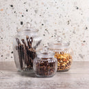 REGENT ROUND RIBBED GLASS JAR WITH GLASS LID, 2.4L