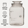 REGENT ROUND CANISTER `QUALITY` EMBOSSED WITH GLASS LID, 1L