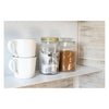 REGENT ROUND CANISTER `QUALITY` EMBOSSED WITH GLASS LID, 1L