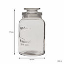 REGENT ROUND CANISTER `QUALITY` EMBOSSED WITH GLASS LID, 1L