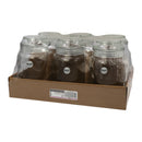 REGENT ROUND CANISTER `QUALITY` EMBOSSED WITH GLASS LID, 1L