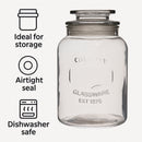 REGENT ROUND CANISTER `QUALITY` EMBOSSED WITH GLASS LID, 1,2L