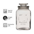 REGENT ROUND CANISTER `QUALITY` EMBOSSED WITH GLASS LID, 1,2L