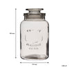REGENT ROUND CANISTER `QUALITY` EMBOSSED WITH GLASS LID, 1,2L