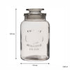 REGENT ROUND CANISTER `QUALITY` EMBOSSED WITH GLASS LID, 1,2L