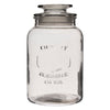 REGENT ROUND CANISTER `QUALITY` EMBOSSED WITH GLASS LID, 1,2L