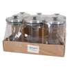 REGENT ROUND BOROCILICATE GLASS CANISTER WITH METAL LID AND BLACK KNOB, 950ML