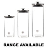 REGENT ROUND BOROCILICATE GLASS CANISTER WITH METAL LID AND BLACK KNOB, 950ML