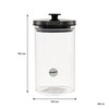 REGENT ROUND BOROCILICATE GLASS CANISTER WITH METAL LID AND BLACK KNOB, 950ML