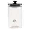 REGENT ROUND BOROCILICATE GLASS CANISTER WITH METAL LID AND BLACK KNOB, 950ML