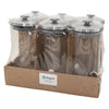 REGENT ROUND BOROCILICATE GLASS CANISTER WITH METAL LID AND BLACK KNOB, 1.3L