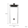REGENT ROUND BOROCILICATE GLASS CANISTER WITH METAL LID AND BLACK KNOB, 1.3L