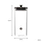 REGENT ROUND BOROCILICATE GLASS CANISTER WITH METAL LID AND BLACK KNOB, 1.3LT (230X100MM DIA)