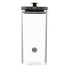 REGENT ROUND BOROCILICATE GLASS CANISTER WITH METAL LID AND BLACK KNOB, 1.3L
