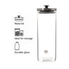 REGENT ROUND BOROCILICATE GLASS CANISTER WITH METAL LID AND BLACK KNOB, 1,7L