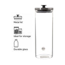REGENT ROUND BOROCILICATE GLASS CANISTER WITH METAL LID AND BLACK KNOB, 1,7L
