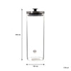 REGENT ROUND BOROCILICATE GLASS CANISTER WITH METAL LID AND BLACK KNOB, 1,7L