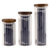 CONSOL ROUND RIBBED CANISTER WITH ACACIA LID, 1L