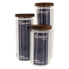 CONSOL ROUND RIBBED CANISTER WITH ACACIA LID, 1L