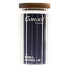 CONSOL ROUND RIBBED CANISTER WITH ACACIA LID, 800ML