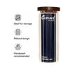 CONSOL ROUND RIBBED CANISTER WITH ACACIA LID, 1L