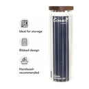 CONSOL ROUND RIBBED CANISTER WITH ACACIA LID, 1.35L