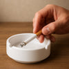 REGENT ASHTRAY ROUND WHITE CERAMIC STACKABLE, 90MM DIA